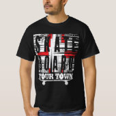 Voeg toe het Stad Town Skateboard Verhard Wit op Z T-shirt (Voorkant)