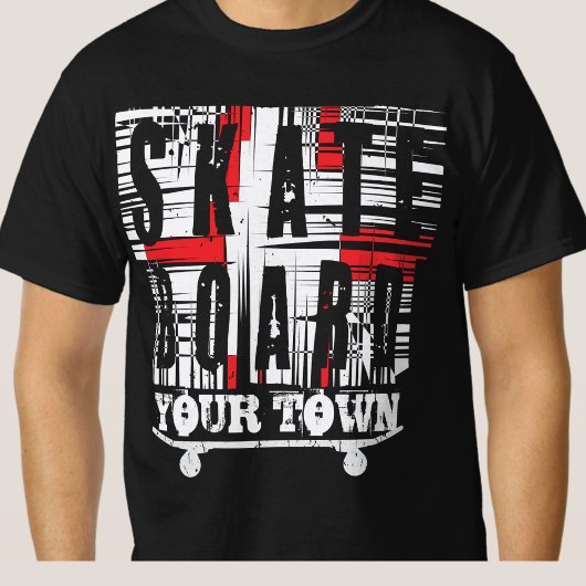 Voeg toe het Stad Town Skateboard Verhard Wit op Z T-shirt