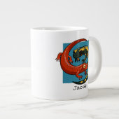 Voeg toe Jouw naam Rood & Vuur Salamanders Cartoon Grote Koffiekop (Voorkant rechts)