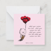 Voeg toe Jouw tekst Teddybeer Budget Valentijnsdag Notitiekaartje (Voorkant)