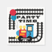 Voeg toe Leeftijd Party Time Train Verjaardag Papi Servetten (Voorkant)