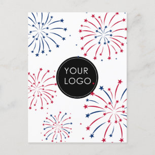 Voeg toe Logo 4th of July Business Company Firewor Briefkaart