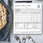 Voeg toe Logo Bakery Business Order Form Notitiebl Notitieblok