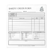 Voeg toe Logo Bakery Business Order Form Notitiebl Notitieblok (Voorkant)