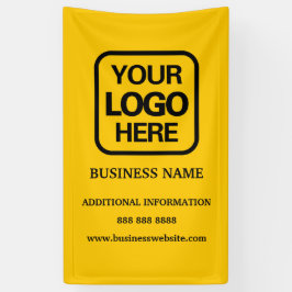 Voeg toe Logo Eenvoudig Modern Beroep Geel Zwart Spandoek