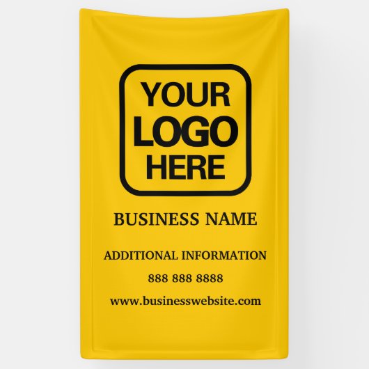 Voeg toe Logo Eenvoudig Modern Beroep Geel Zwart Spandoek (Verticaal)