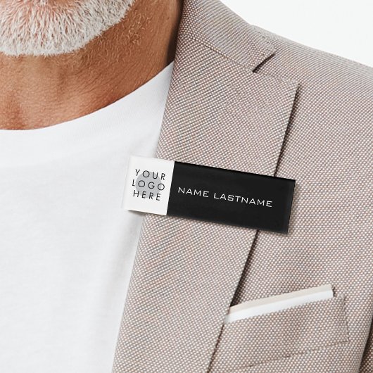 Voeg toe Logo Eenvoudige Moderne Naam Lastname Zwa Naambadge