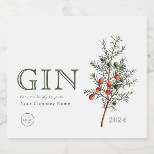 Voeg toe Logo Juniper Branch Custom GIN Likeurfles Etiket (Enkel label)