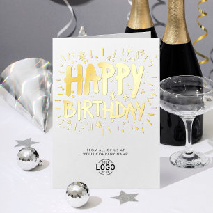 Voeg toe Logo Kantoor Fun Doodle Happy Birthday Folie Wenskaart