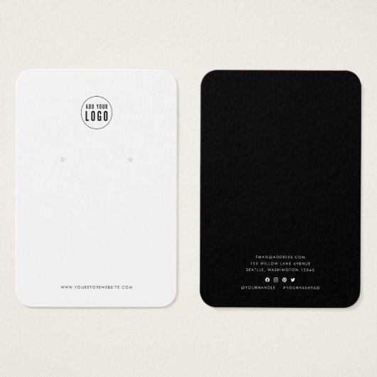 Voeg toe Logo Modern aangepaste kleur oorbel displ Visitekaartje (Voorkant /achterkant)