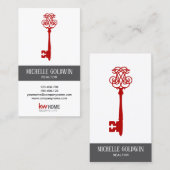 Voeg toe Logo Modern Real Estate Realtor Key Visitekaartje (Voorkant / Achterkant)