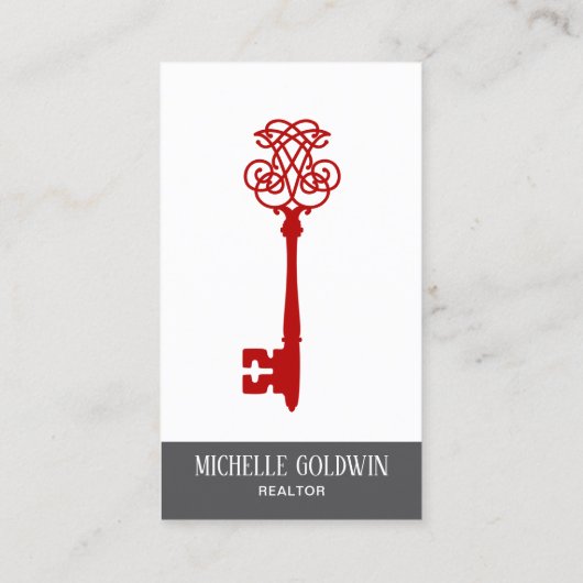 Voeg toe Logo Modern Real Estate Realtor Key Visitekaartje (Achterkant)