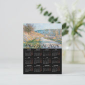 Voeg toe Logo Monet Art Painting Calendar 2026 Zak Feestdagenkaart (Staand voorkant)