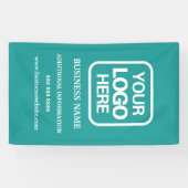 Voeg toe Logo Simple Modern Professional Blauwgroe Spandoek (Horizontaal)