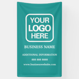 Voeg toe Logo Simple Modern Professional Blauwgroe Spandoek