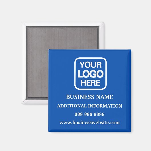 Voeg toe Logo Simple Modern Professional Blue Magneet (Voorkant / Achterkant)