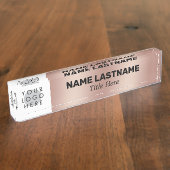 Voeg toe Logo Stylis Naam Titel Eenvoudig Vet Roos Naambordje (Zijkant)