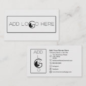Voeg toe Logo Zwart Wit Eenvoudig Vet Visitekaartj Visitekaartje (Voorkant / Achterkant)
