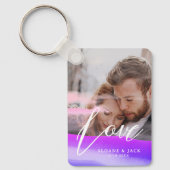 Voeg toe Twee Foto's Liefde Quote Holography Overl Sleutelhanger (Voorkant)
