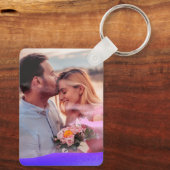 Voeg toe Twee Foto's Liefde Quote Holography Overl Sleutelhanger (Achterkant)
