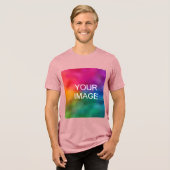 Voeg toe Upload uw eigen foto Logo Mannen Mauve Pi Tri-Blend Shirt (Voorkant volledig)