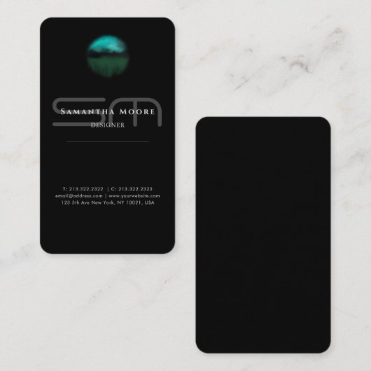 Voeg toe Voeg Logo Professional Zwart-wit monogram Visitekaartje (Voorkant / Achterkant)