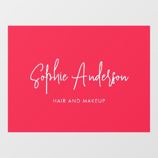 Voeg trendy moderne script merknaam toe op aangepa raamsticker (Vel)