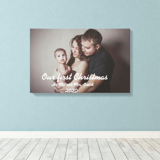 Voeg trouwfoto of ander 's Wrapped Canvas toe (Insitu (Houten vloer))