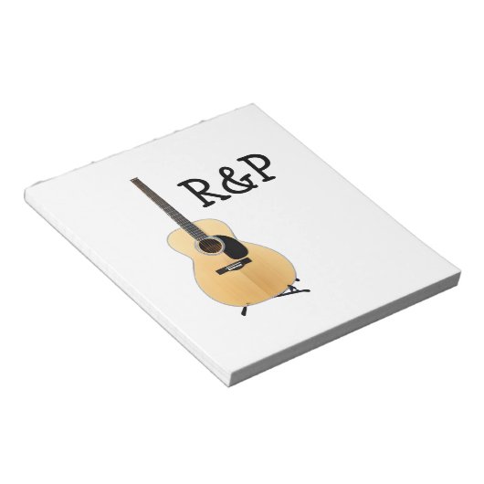 Voeg u tekst toe met de naam brown akoestische git notitieblok (Schuin)