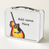 Voeg u tekst toe met een bruine akoestische gitaar (Achterkant)