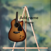 Voeg u tekst toe met een bruine akoestische gitaar acryl bord (Neutraal)