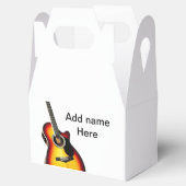 Voeg u tekst toe met een bruine akoestische gitaar bedankdoosjes (Geopend)