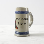 Voeg u tekst toe met een bruine akoestische gitaar bierpul (Voorkant rechts)