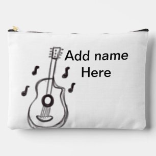 Voeg u tekst toe met een bruine akoestische gitaar etui