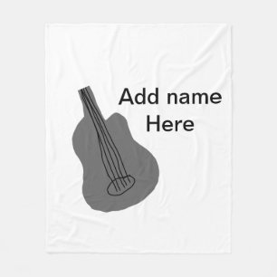 Voeg u tekst toe met een bruine akoestische gitaar fleece deken
