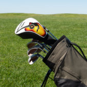 Voeg u tekst toe met een bruine akoestische gitaar golfheadcover (Insitu)