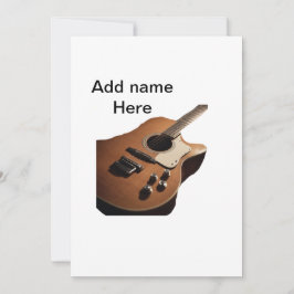 Voeg u tekst toe met een bruine akoestische gitaar kaart