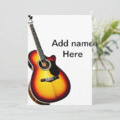 Voeg u tekst toe met een bruine akoestische gitaar kaart (Staand voorkant)