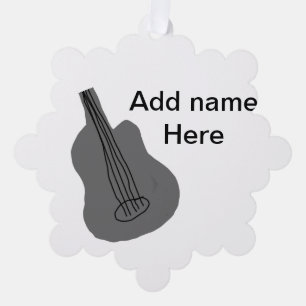 Voeg u tekst toe met een bruine akoestische gitaar ornament kaart