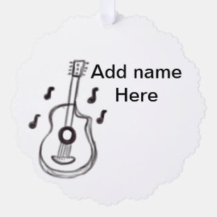 Voeg u tekst toe met een bruine akoestische gitaar ornament kaart
