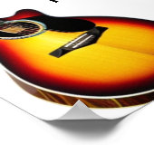 Voeg u tekst toe met een bruine akoestische gitaar poster (Hoek)