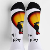 Voeg u tekst toe met een bruine akoestische gitaar sokken (Top)