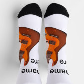 Voeg u tekst toe met een bruine akoestische gitaar sokken (Top)