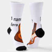 Voeg u tekst toe met een bruine akoestische gitaar sokken (Gebogen)