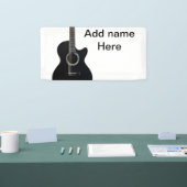 Voeg u tekst toe met een bruine akoestische gitaar spandoek (Beurs)