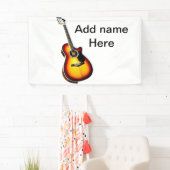 Voeg u tekst toe met een bruine akoestische gitaar spandoek (Insitu)