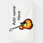 Voeg u tekst toe met een bruine akoestische gitaar spandoek (Verticaal)