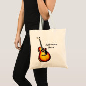 Voeg u tekst toe met een bruine akoestische gitaar tote bag (Voorkant (product))