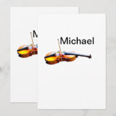 Voeg u toe noem tekst bruin vioolmuzieklier gooit feestdagenkaart (Voorkant / Achterkant)