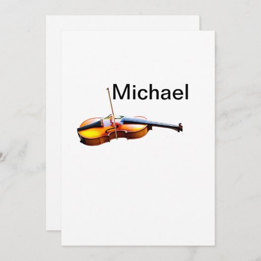 Voeg u toe noem tekst bruin vioolmuzieklier gooit feestdagenkaart (Voorkant / Achterkant)